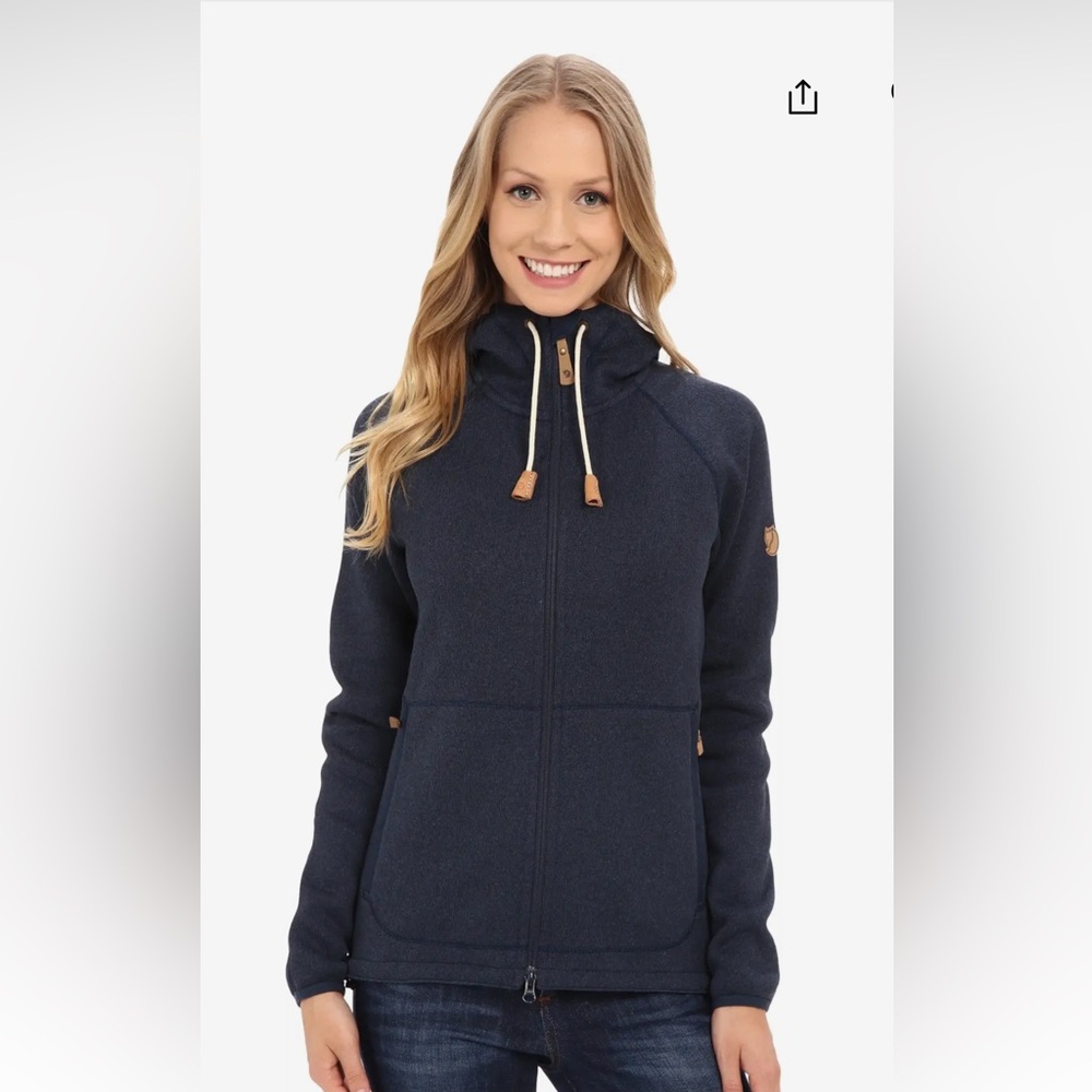NWOT Black Hooded Sweater with Leather Accent